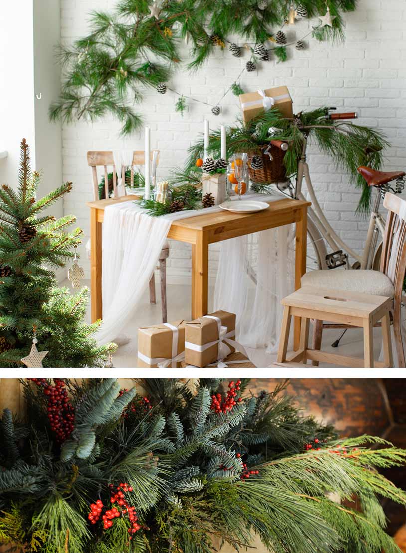 guirnaldas2 Cómo decorar tu casa solo con plantas navideñas