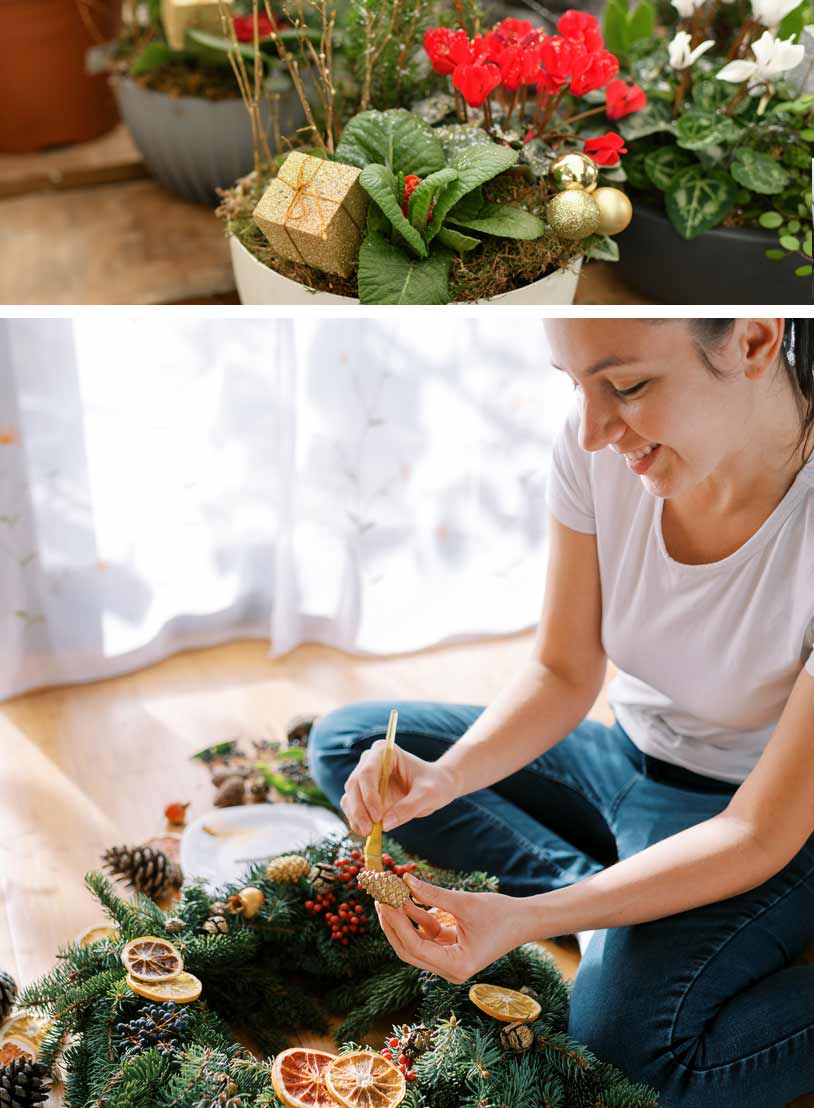 guirnaldas3 Cómo decorar tu casa solo con plantas navideñas